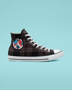 Converse, Tenisi Inalti Barbati Plaid Chuck Taylor All Star FBYZA0165, Negrii/Albi/Maro
